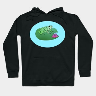 Frog Lily pad frog pond lotus flower Frog lover Hoodie